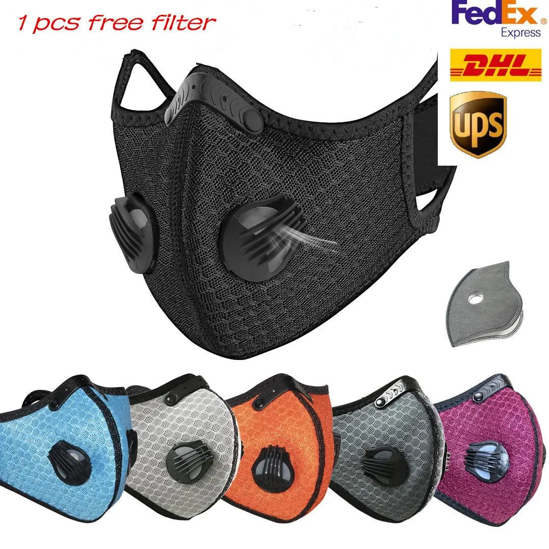 Designer Cycling New Face Mask Activated Carbon with Filter PM2.5 Anti-Pollution Sport Running Training Protection Dust Mask