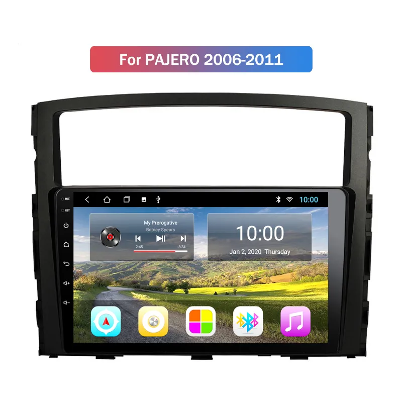GPS الملاحة سيارة راديو فيديو ستيريو شاشة تعمل باللمس كامل شاشة دي في دي ميتسوبيشي باجيرو 2006-2011