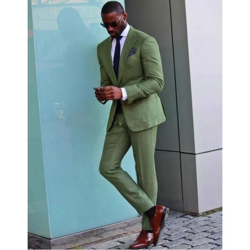 2020 Green Light Mens Dîner Prom Men Suit Suisse Tuxedos Suis-garou de mariage pour hommes pour hommes Pant295