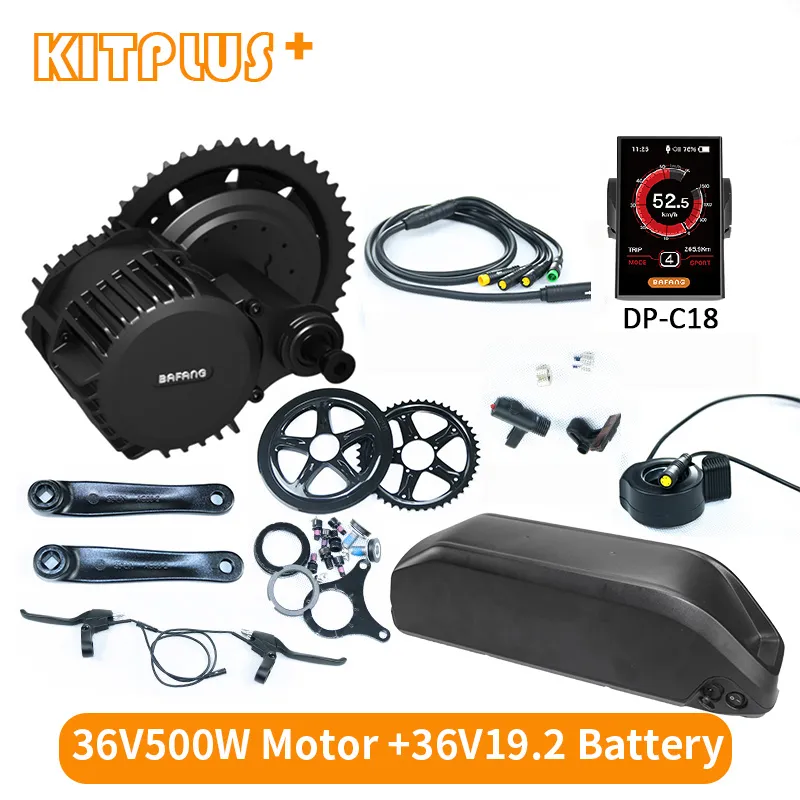 36V500W Bafang Kit Fahrradbatterie 36V 19,2AH Elektrischer bürstenloser Motor Mittelkurbel für Fahrrad
