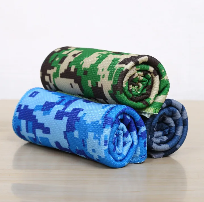 The latest 90X30CM size towel, camouflage style, cool feeling, cold towels with fast cooling, many styles to choose from, support for custom logo