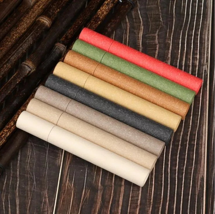 Förvaringslåda för 5G Joss Stick Bekväm bärande Kraft Paper Incense Tube Incense Barrel Small SN4524