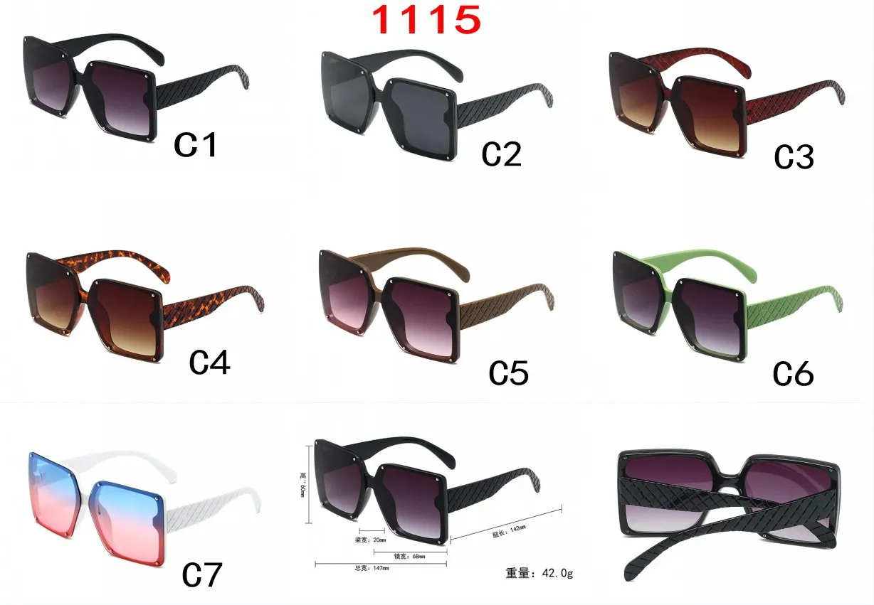 7 ألوان جديد أسود مربع نظارات المرأة إطار كبير الأزياء الرجعية مرآة نظارات الشمس الإناث ماركة خمر سيدة 1115 10 قطع السفينة بسرعة
