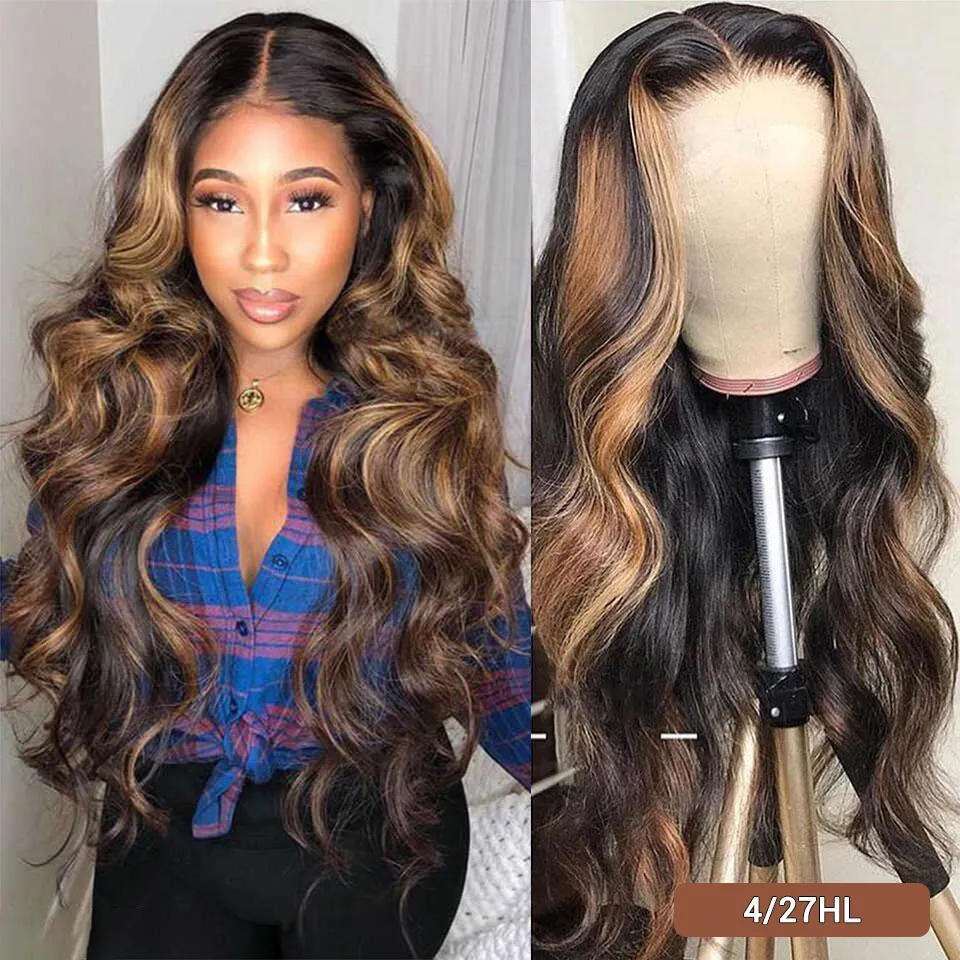 Ishow – perruque Lace Front Wig Body Wave naturelle, cheveux naturels, pre-plucked, 13x1, bleu gingembre, rouge, rose, 99j, pour femmes de tous âges, 8 à 28 pouces