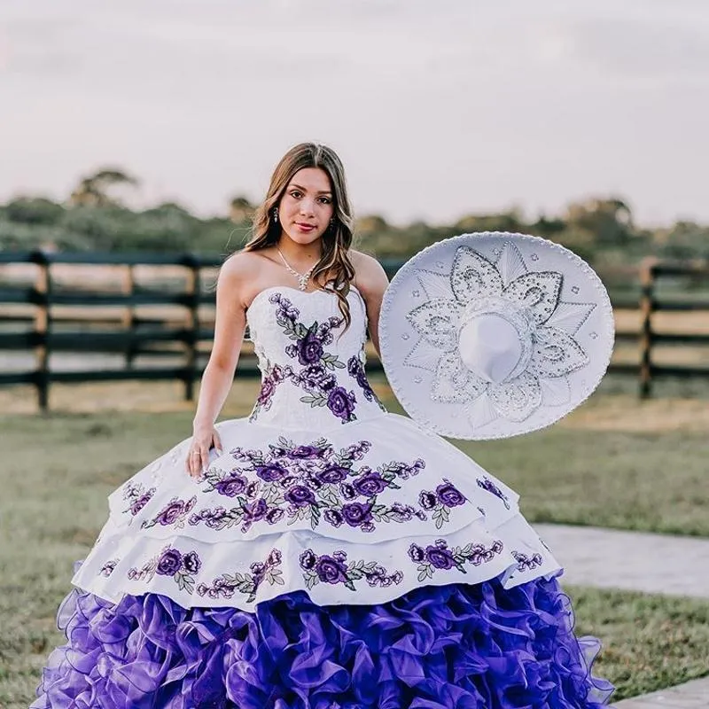 Dresses | Purple And White Ball Gown | Freeup