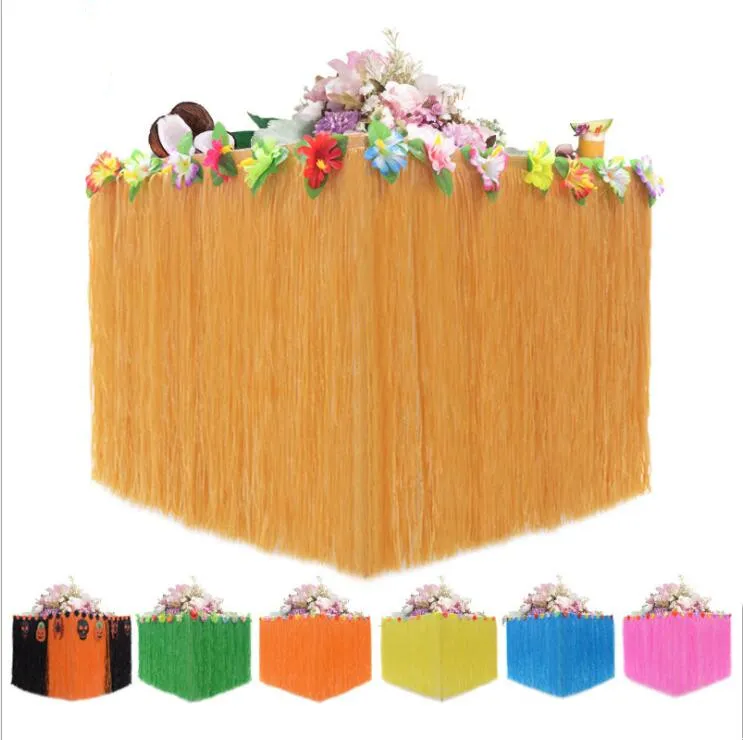 Jupe De Table Hawaïenne OTMVicor 2,9m - Décoration Fête Avec Fleurs