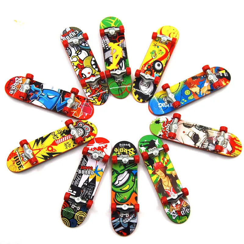 9.5cm Finger Toy Printing Professionell legering Standbräda Skateboard Mini Fingers Board Skate Truck för Kid Random 1pcs