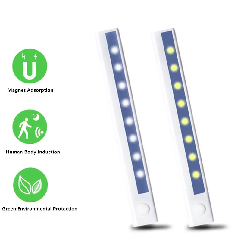 스마트 바디 무선 LED 센서 야간 조명 PIR 자기 적외선 모션 LED 램프 캐비닛 계단 병동에 대한 핸드 스윕 벽 램프