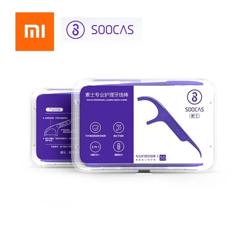 Xiaomi Soocare Professional Superfine Dental Foss 50pc / Case Ergonomisches Design FDA-Tests Lebensmittelqualität für Smart Home