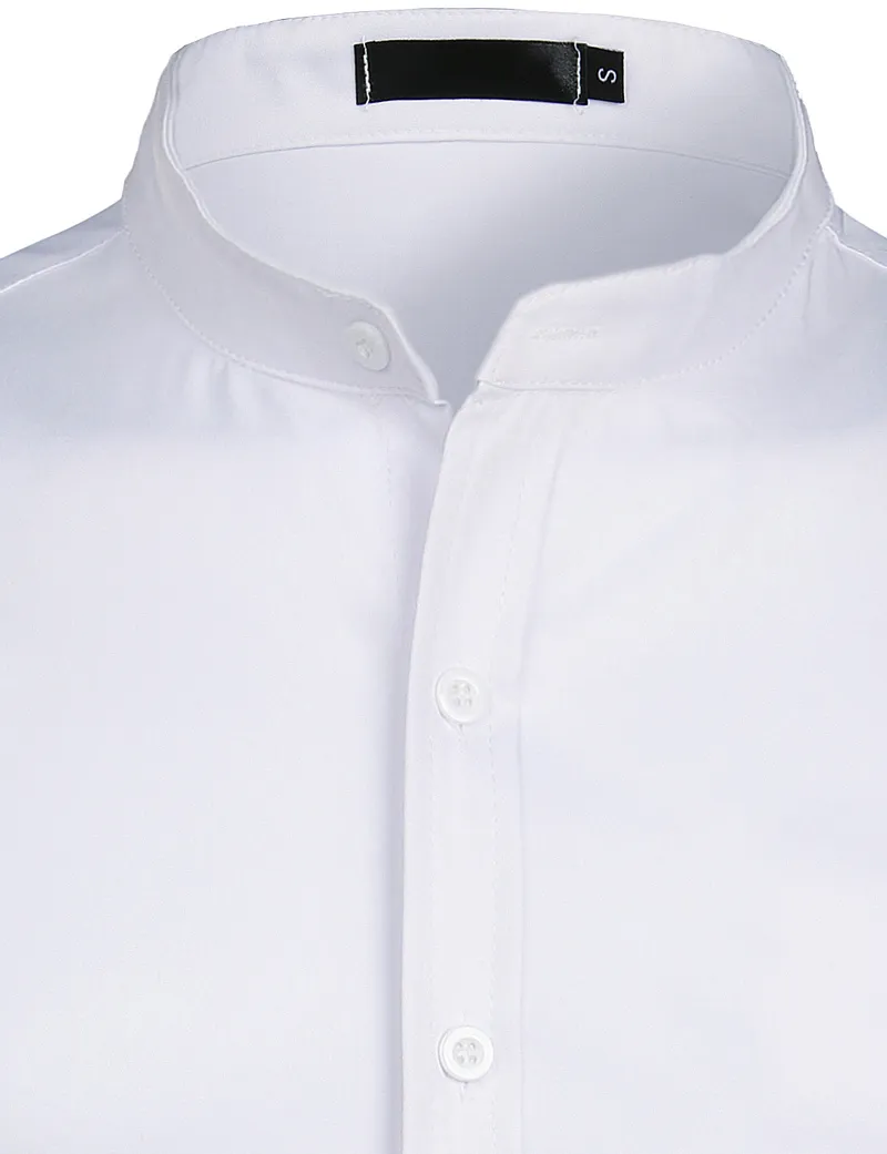 White Banded Collar Men Dress Shirt Slim Fit Long Sleeve Casual Button Down Shirt S-2XL from Dhgate Men's Casual Shirts - price 36.06 White Banded Collar Men Dress Shirt Slim Fit Long Sleeve Casual Button Down Shirt S-2XL from Dhgate Men's Casual Shirts - price 36.06