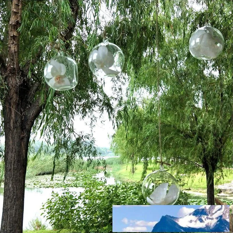 8 Sfere Di Vetro Appese Per Candele - Terrari Decorativi Per Piante Grasse E Muschio