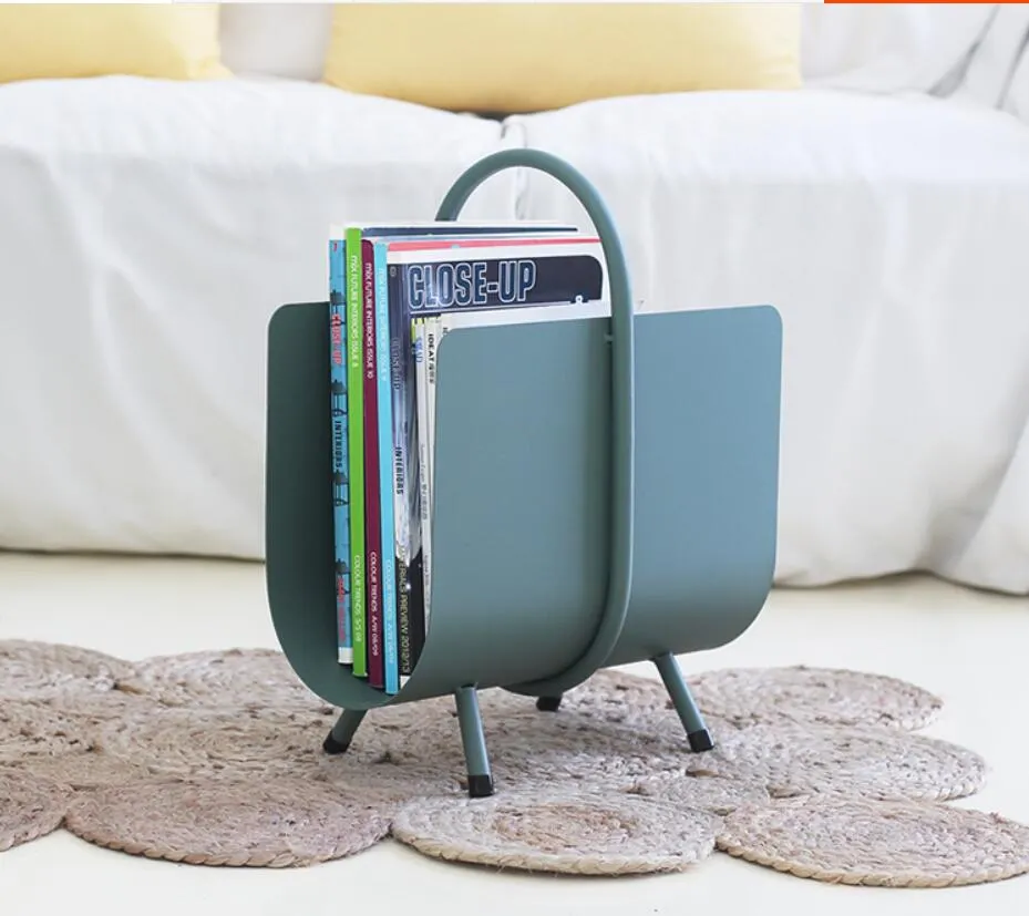 Nordic iron book shelf Home Decor Creative Desktop magazine bookshelf toilet floor shelfs metal newspaper display rack