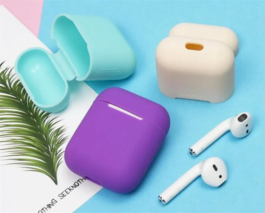 Наушники Чехол для Apple Airpods Силиконовый чехол Soft TPU ультра тонкий Защитная крышка Sleeve Чехол для воздуха стручки наушников случай