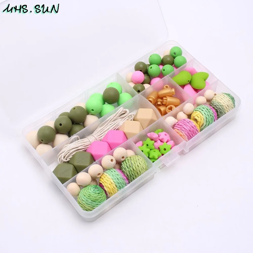 KT002 (1),$19.2.DIY Teether beads handmade silicone Kits teething baby silicone beads set toddler kids nursing jewelry necklace&braceletJPG