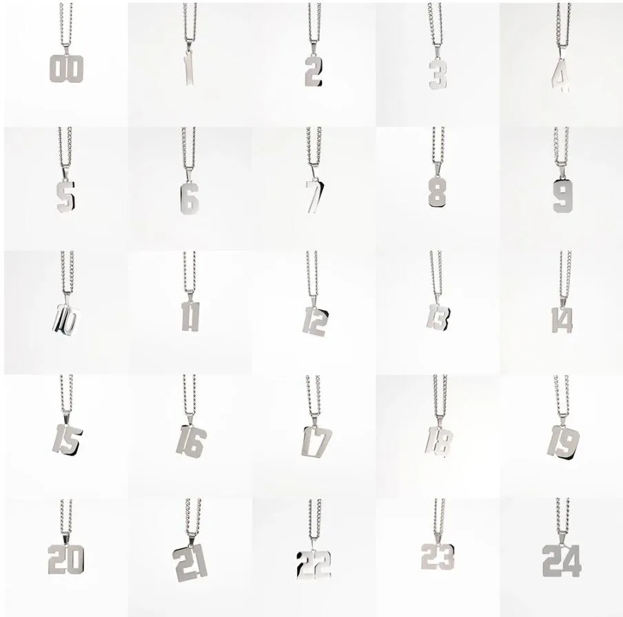 choisissez votre numéro JERSEY POLI numéro pendentif Croix Collier Pendentif Argent Acier Inoxydable Baseball Croix Pendentif Collier