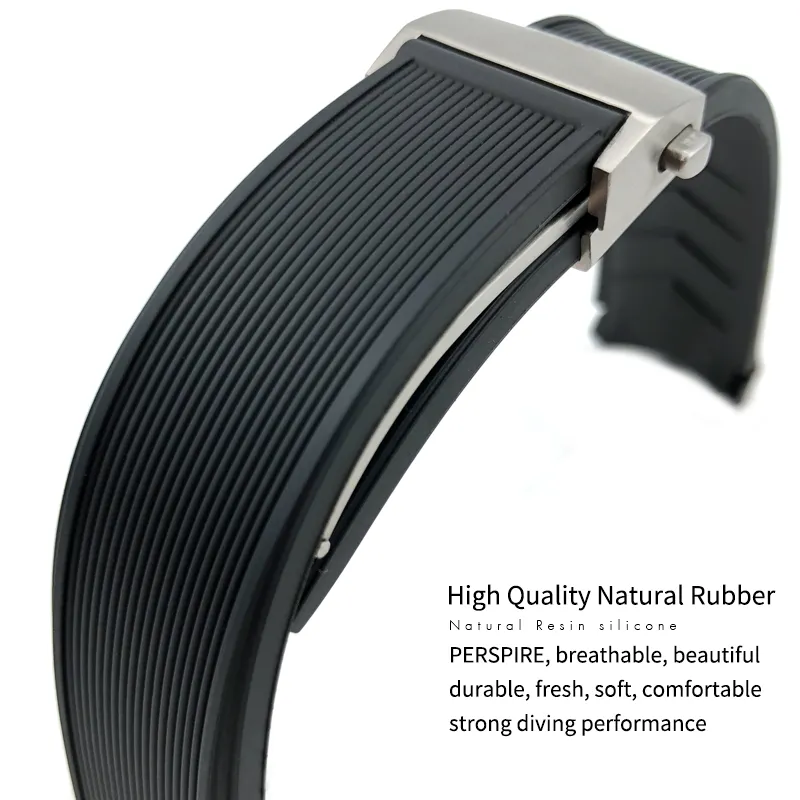 Bracelet de montre en caoutchouc Silicone, 20mm 22mm, étanche, noir et bleu, pour TAG Heuer AQUARACER 300 WAY201B CALIBRE 5 Accessori318j