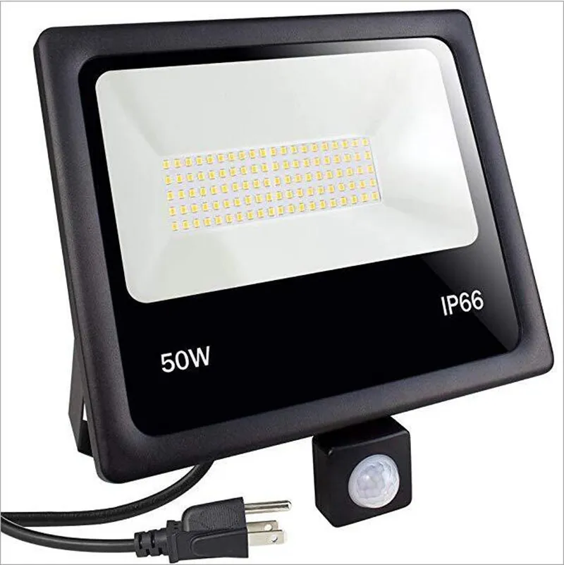 Il sensore di movimento a infrarossi PIR ha condotto il proiettore 85-265V 10-50W SMD5730 IP65 ha condotto la luce di inondazione per il faretto principale del giardino all'aperto