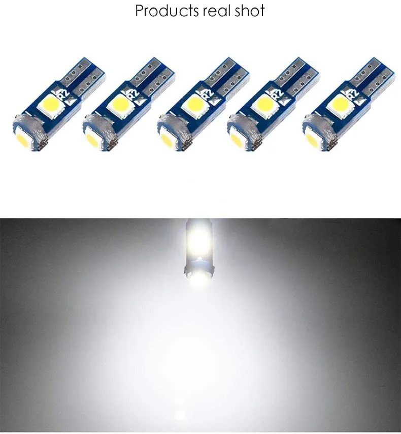 1000PCS / لوط الأبيض T5 W3W W1.2W 18 37 70 73 74 مصباح السيارات لوحة 3SMD 3030 LED لوحة سيارة مؤشر AC العنقودية الوتد ضوء لمبة صك