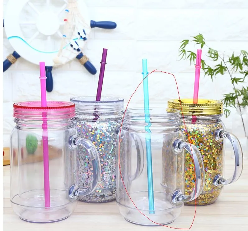 30 oz Acrylic Mason Jar Tumbler Cup with Handle - Eco-Friendly PP Lid,  Drinking Straw Included, FDA Certified Reusable Mason Tumbler Mug