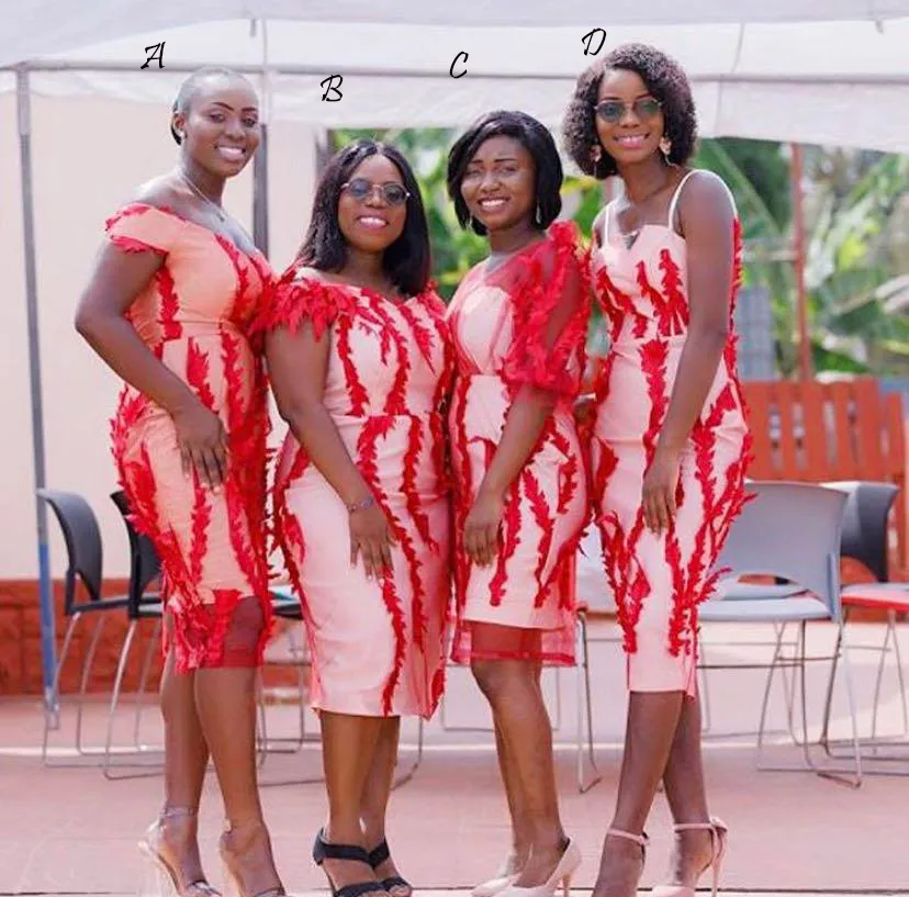 2020 아프리카 짧은 플러스 사이즈 신부 들러리 드레스 레이스 새해 섹시한 웨딩 게스트 vestidos 드 노비 공식 파티 드레스 vestidos 드레스