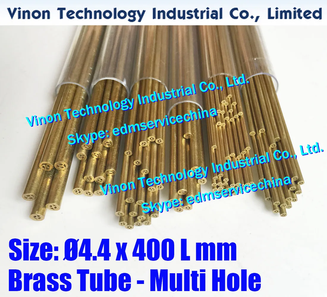 4.4x400MM 황동 튜브 급용 (30PCS / LOT), 황동 EDM 튜브 전극 다중 채널 DIAM. 전기 방전 처리를위한 4.4 길이 (400)