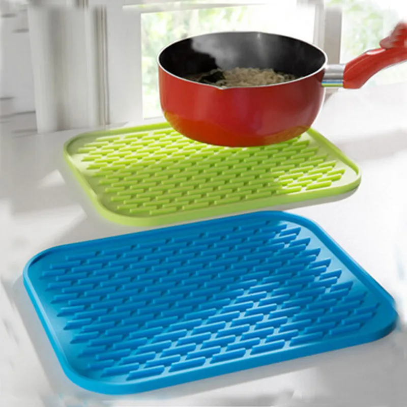 Siliconen Anti-Hot Isolatie Pad Square Antislip Coaster Serviews Drain Pot Mat Pot Dish placemat Keukentoevoer