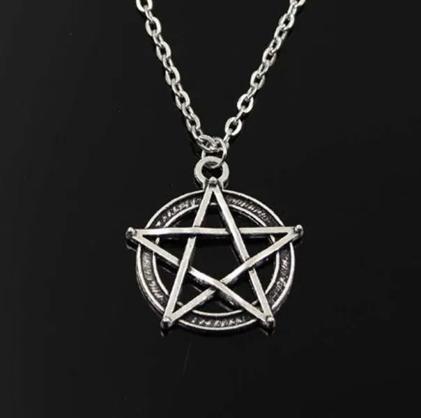 liberi il pentagramma tibetano della stella di stile dell'annata di Silve della nave 20pcs/lot incanta i monili a catena lunga delle collane per le donne