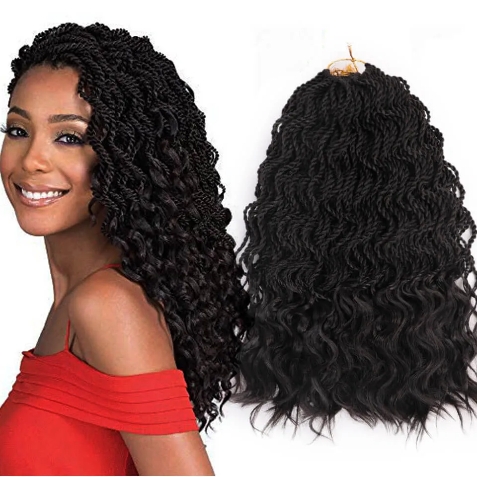 SYNTHETIC HAIR EXTENSIONS CROCHET BRAIDS HAIR EXTENSIONS WAVE CURLY Senegalese Hair for black women marley braided hooks color