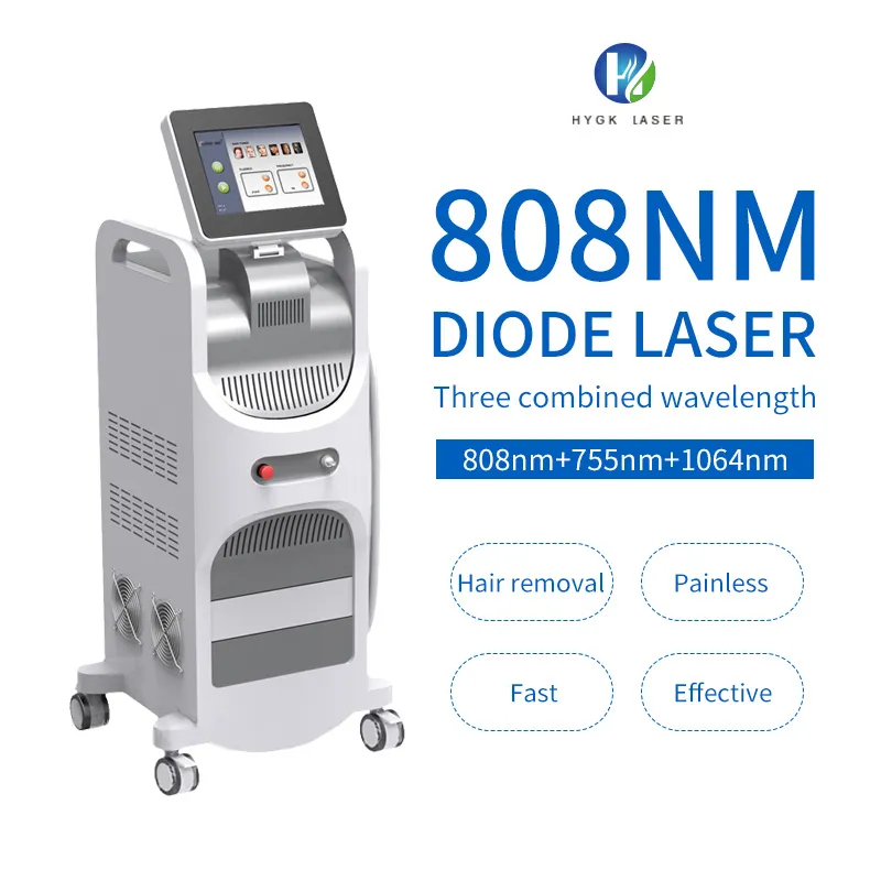 Machine d'épilation professionnelle efficace et indolore au laser à Diode 755nm 1064nm 808nm pour salon et spa de beauté