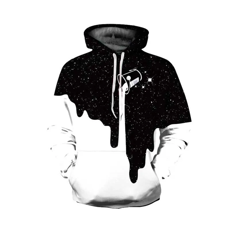 Men s Hoodies Sweatshirts Fashion Star Paint Bucket Galaxy Hooded Pullover Sportswear Long Sleeve 3D Autumn Winter Men Women Coat