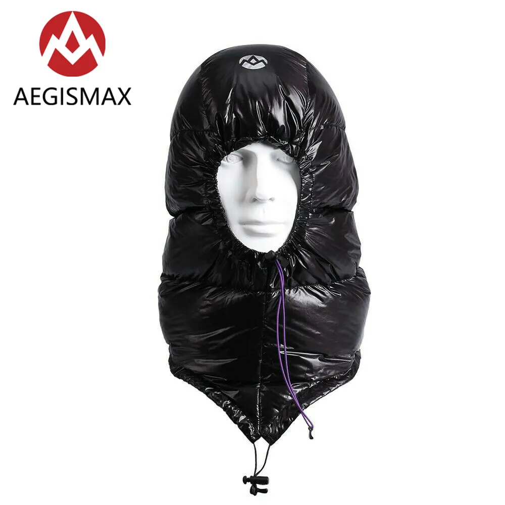 Aegismax vinter 800fp gås ner hatt sovplats tillbehör till män kvinnor utomhus resa camping keps hood ultralight vandring