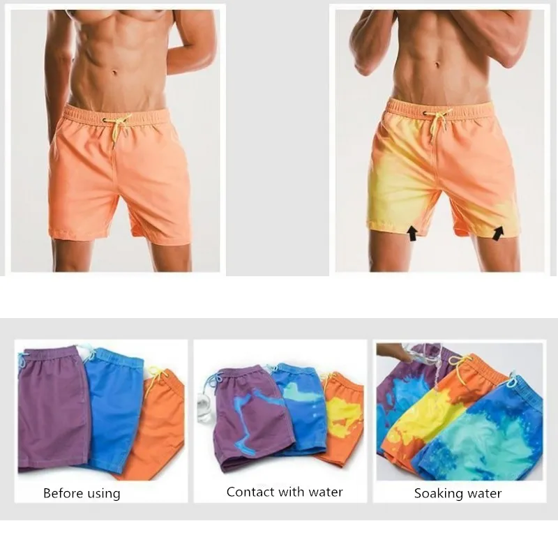 Misfuso Short De Bain Homme - Séchage Rapide Couleur Dégradé - Plage Et Piscine