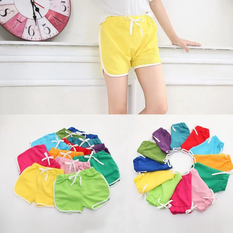 Baby Shorts Candy Color Girls Short Pants Summer Boys Beach Pants Striped Toddler Shorts Trousers Fashion Baby Clothing 8 Colors DW5573