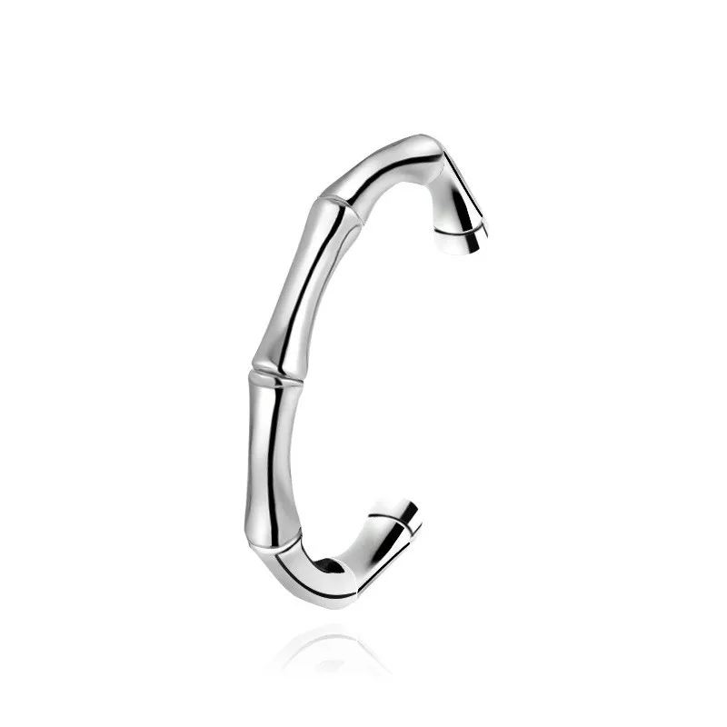 S925 Silver Slub Armband Retro Sterling Silver Graved Solid Slub Open Armband Trendy Men and Women Slub Armband