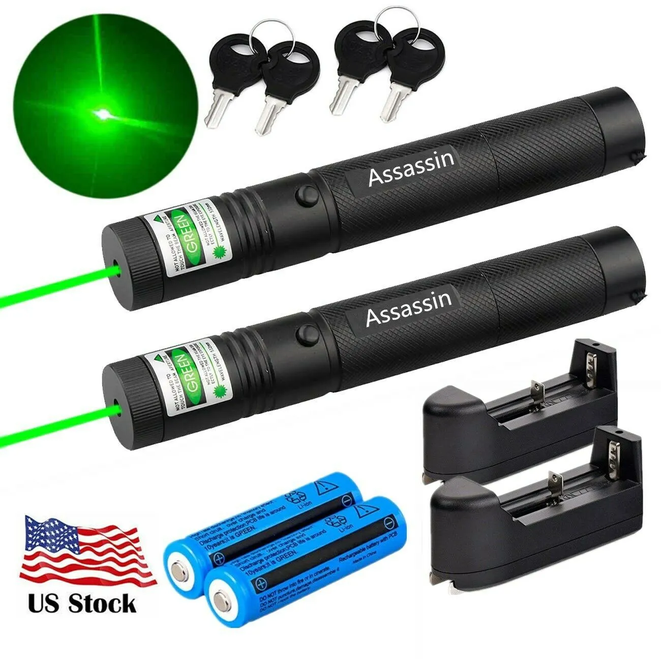 Military 10 Mile Range Laser Pointer Pen Green Lazer Adjustable  Focus(Battery NO included) 