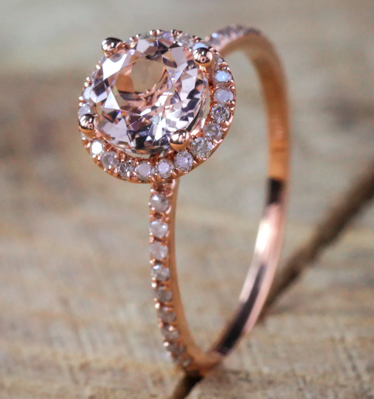 Luxury Rosegold Sparkling Diamond Wedding Ring Elegant Cubic Zirconia Paved Copper Brass Engagement Jewelry Size 6 7 8 9 10