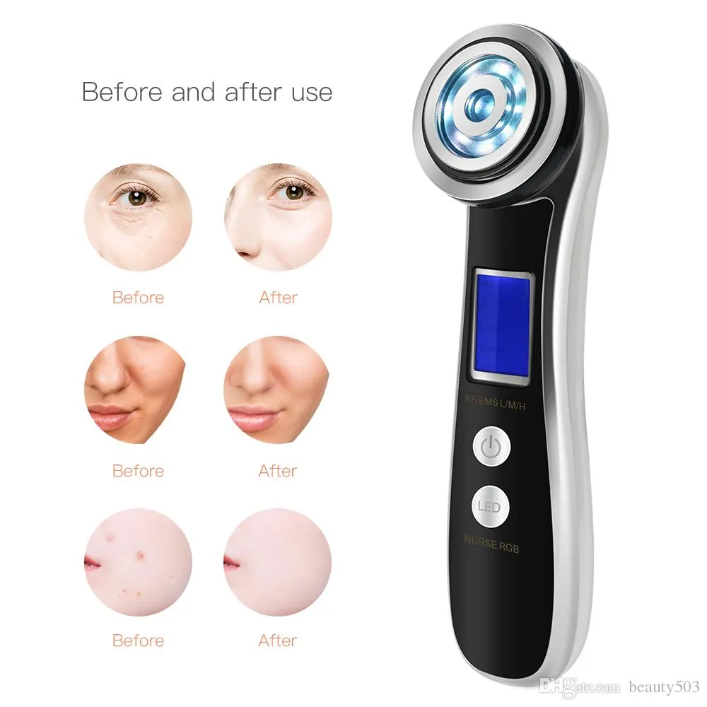 Radio Frequency para LED elétrica Photon Light Therapy RF EMS rejuvenescimento da pele da face de elevação Aperte Massagem Máquina Beauty Care