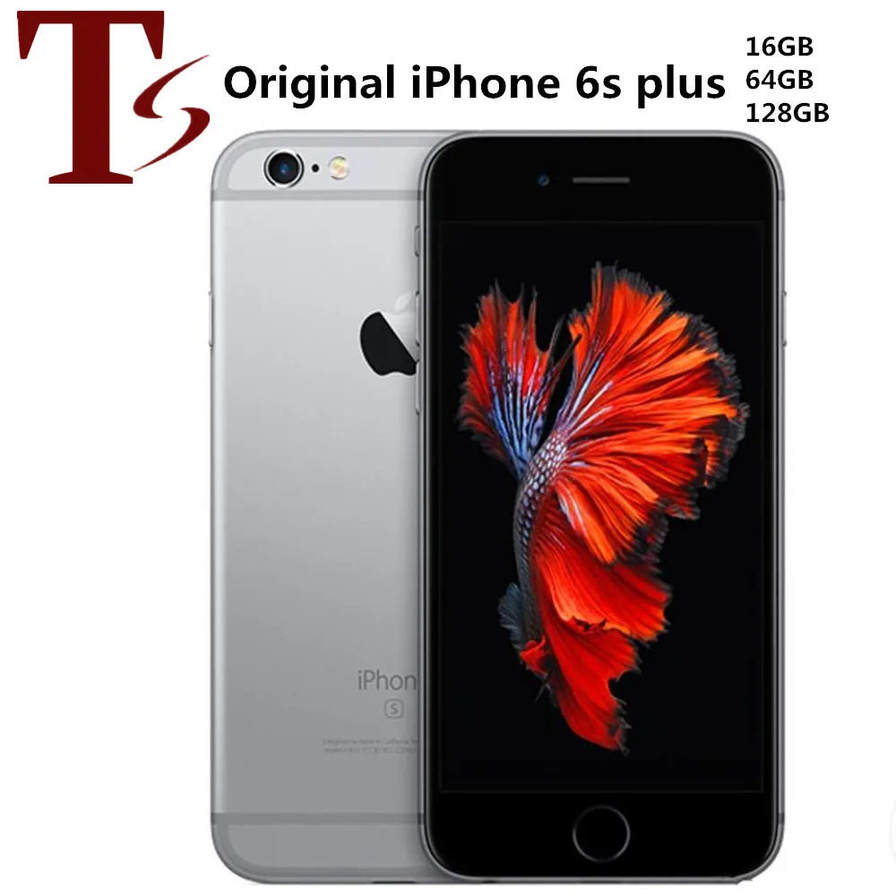 Renoverad Original Apple iPhone 6S plus 5,5 tum med Touch ID IOS A9 16/32/64 / 128GB ROM 12MP olåst mobiltelefon