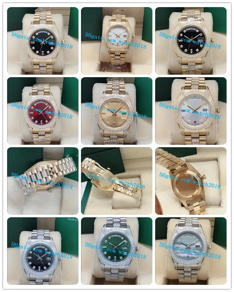 Luxury Watch 10 Style Mens 41mm 18K Gold Diamond 128238 128348 Asia 2813 Rörelse Mekaniska automatiska herrklockor