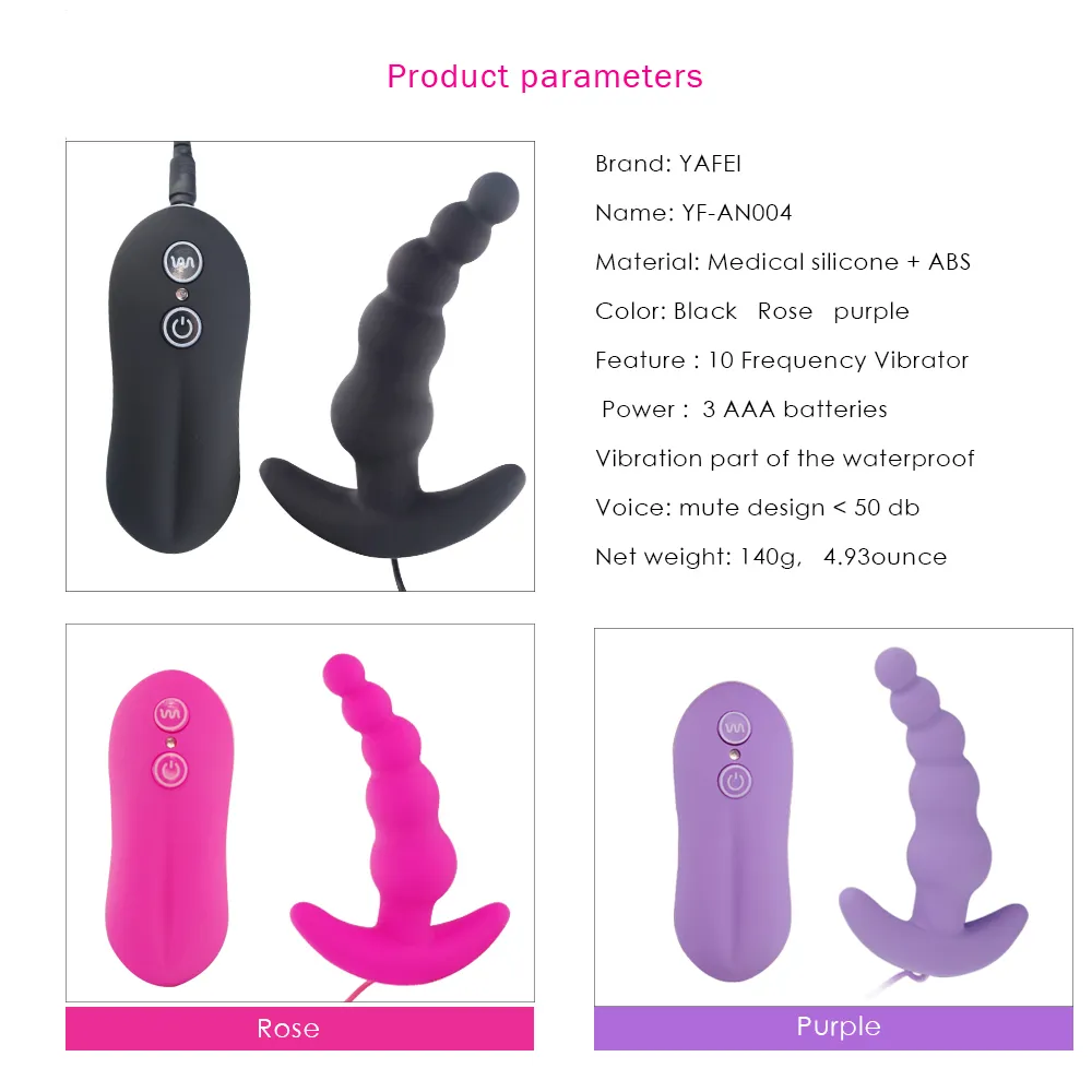 Vibrating Prostate Massager Anal Beads Vibrator Remote Control Silicone Butt Plug Vibration Sex Toy for Men_voghion.com