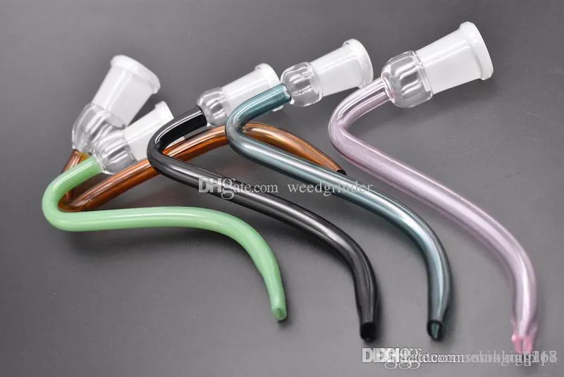 Nieuwe Kleurrijke Glas J-Hook Adapter 14mm 18mm Mannelijke Vrouwelijke Glasadapter Kom voor Olierig Ash Catcher Bong