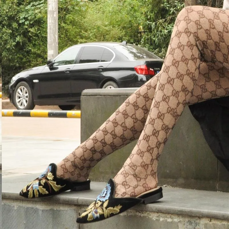 Леггинсы Pantynose с буквами G, эластичные носки телесного цвета, модные гренадины, осень и зима WY14009937072