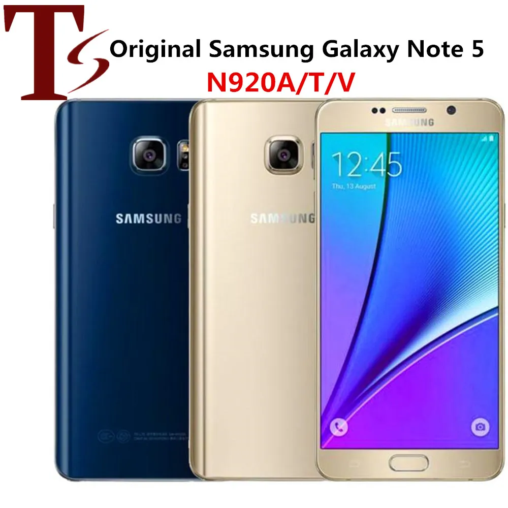 Odnowiony oryginalny Samsung Galaxy Note 5 N9200 N920A N920V N920T N920P 5,7 cala Octa Core 4GB RAM 32 GB ROM 4G LTE PONASE 1PC