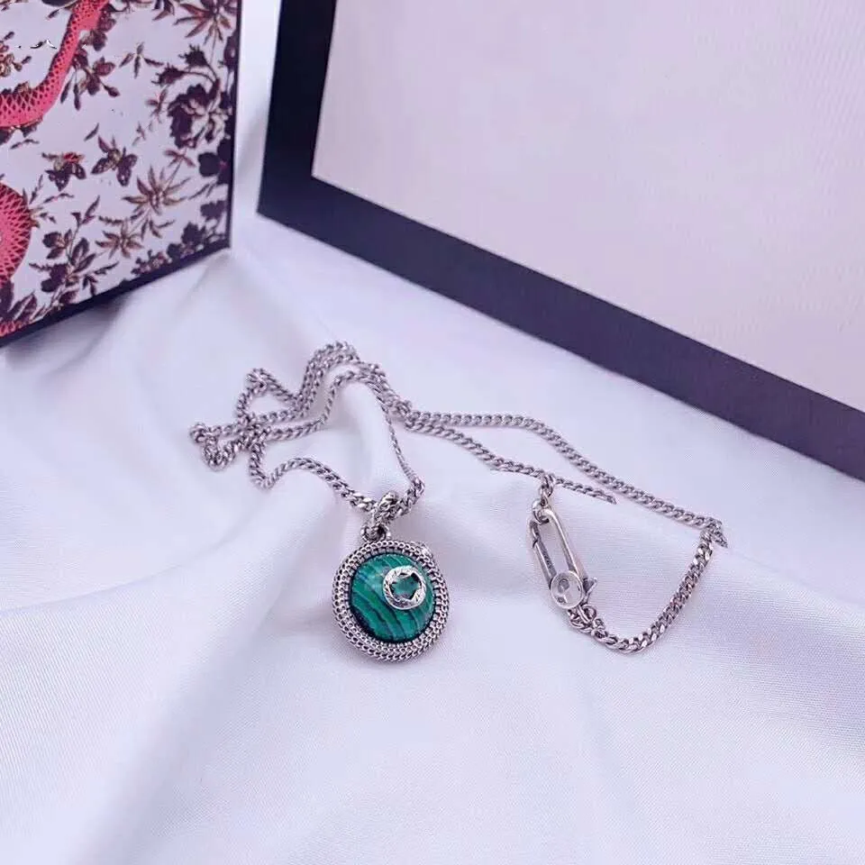 S925 Silver Snake ожерелье Vintage стерлингового серебра змея Малахит ожерелье мужчин и женщин Модные Hip Hop Дух змея Ожерелье