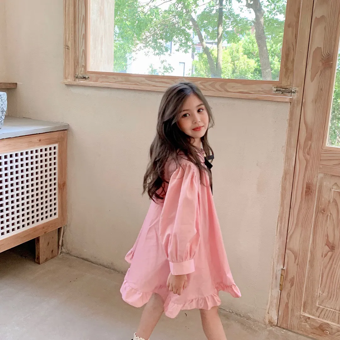 NUEVA ARRURA Baby Girl Dress Autumn Fashion Fashion Girl Pink Sweet Outwear  Dresses Nitdler Bow Long Destino De Fiesta Para Niños De 47,08 € | DHgate