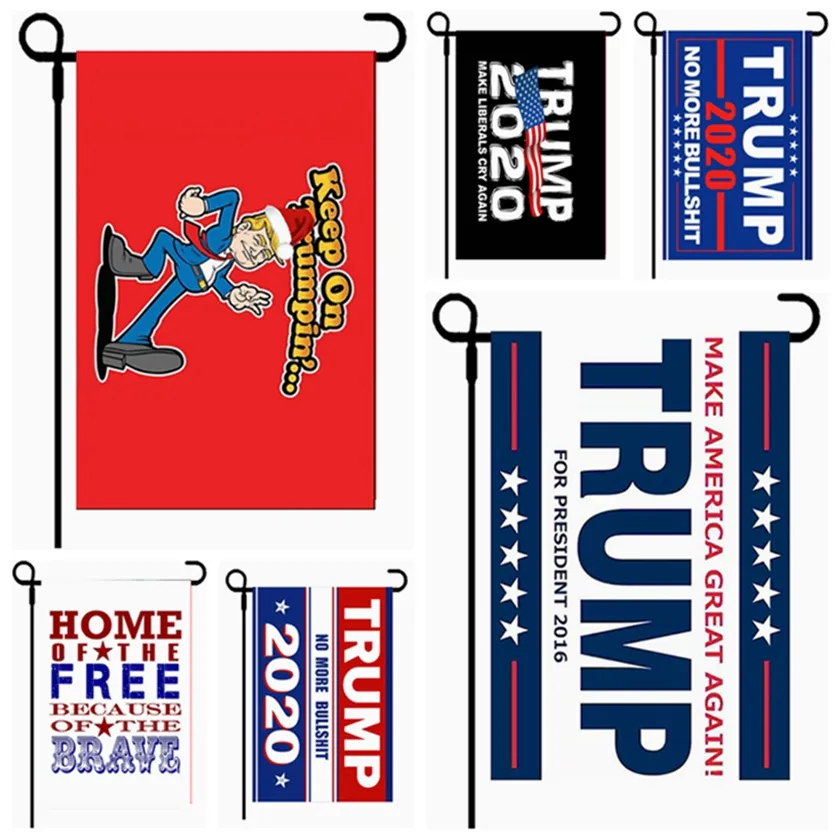 30 * 45 cm Trump Drapeau 2020 Amercia Président Campagne Bannière Ployester Jardin Donald Drapeaux Décor Bannière livraison gratuite HHA1462