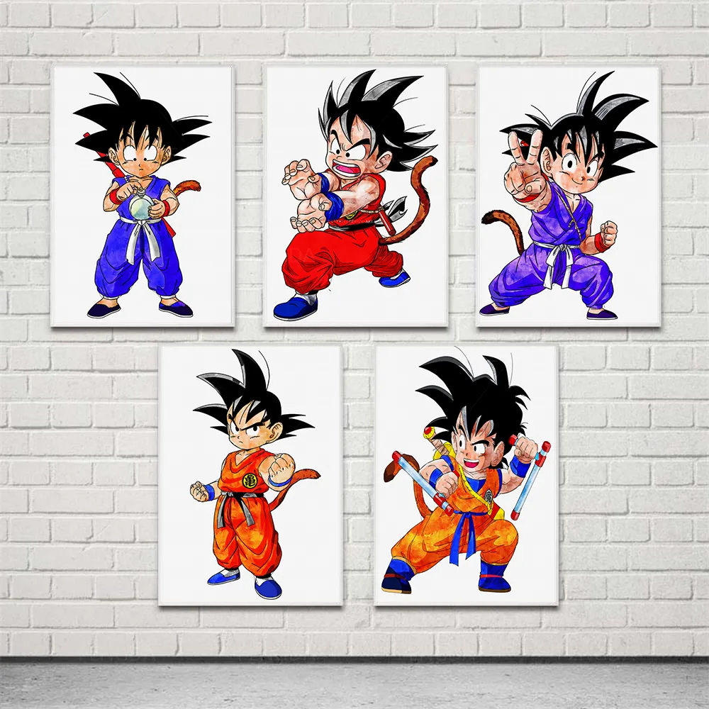 Lienzo HD imprime Dragon Ball Goku cartel pared del arte de la pintura  minimalista Fotos animado Papel Decoración Cuadros modular para el  dormitorio