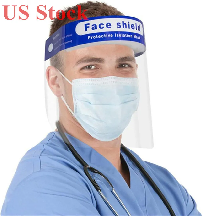 VS Stock Heldere transparante beschermende masker Shield Disposable Safety Anti Fog Hat Cap Face Shield Mask DHL Snel