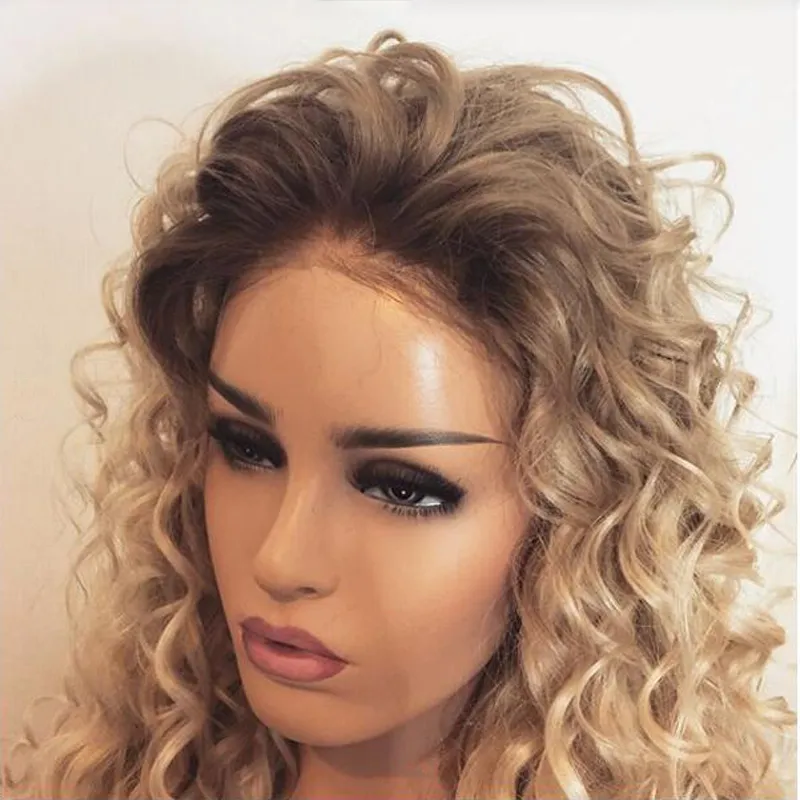 blonde kinky curly lace wig