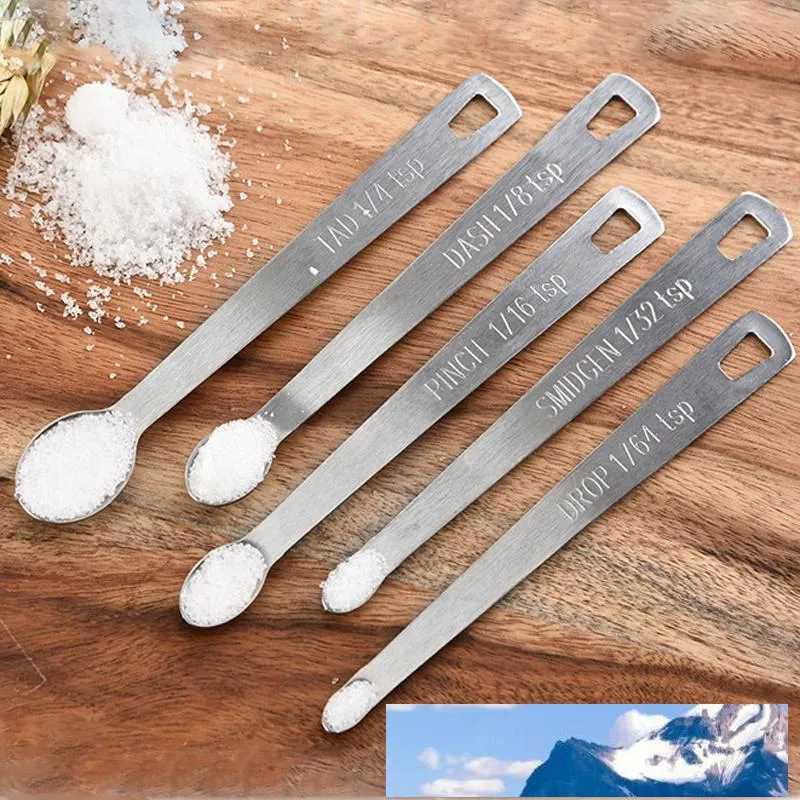 Wholesale Colorful Mini Stainless Steel Measuring Spoons, Set of 5 (tad, da  sh, pinch, smidgen and drop) From m.